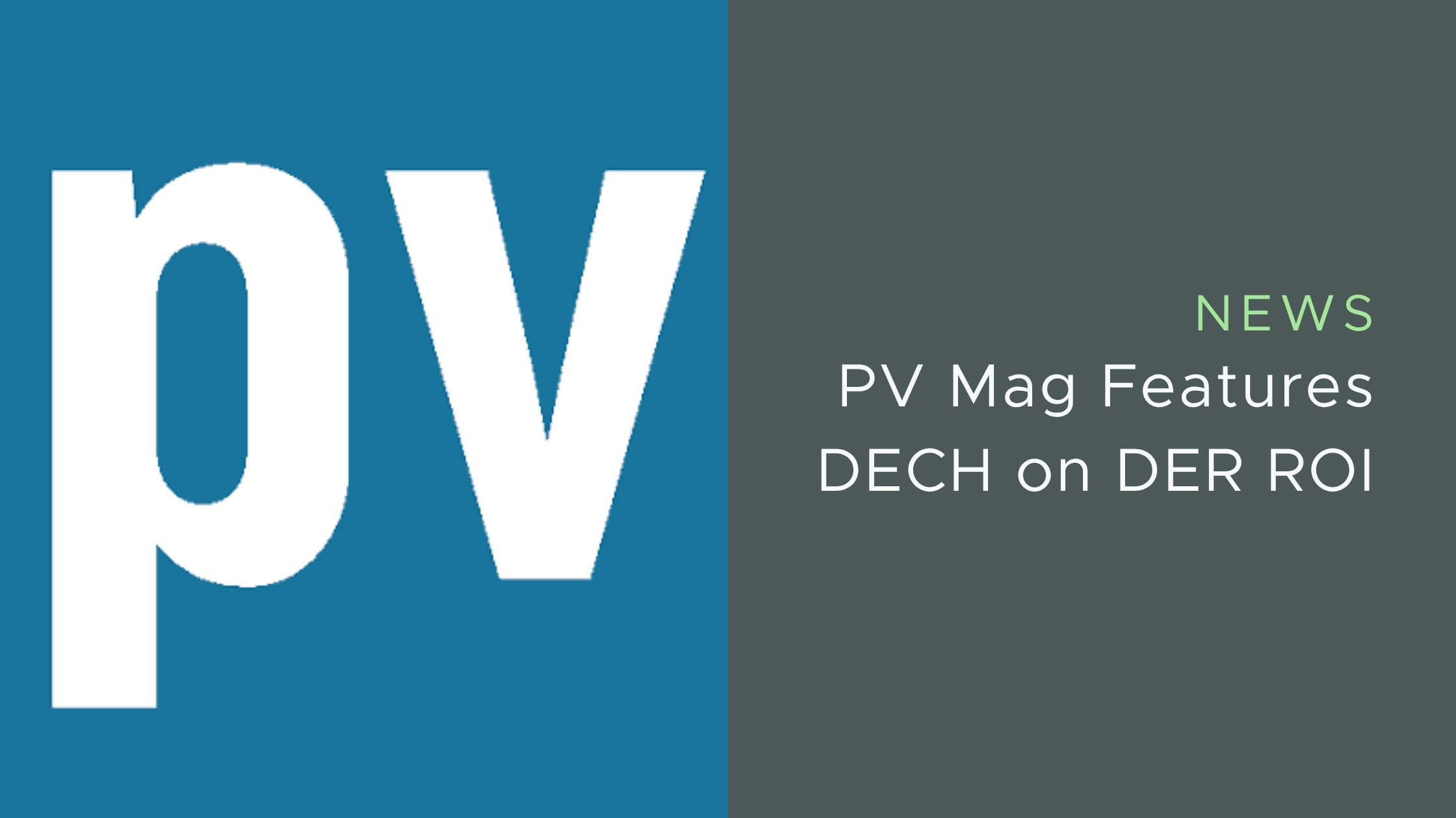 PV Magazine featured news DECH - Distributed Energy Clearinghouse