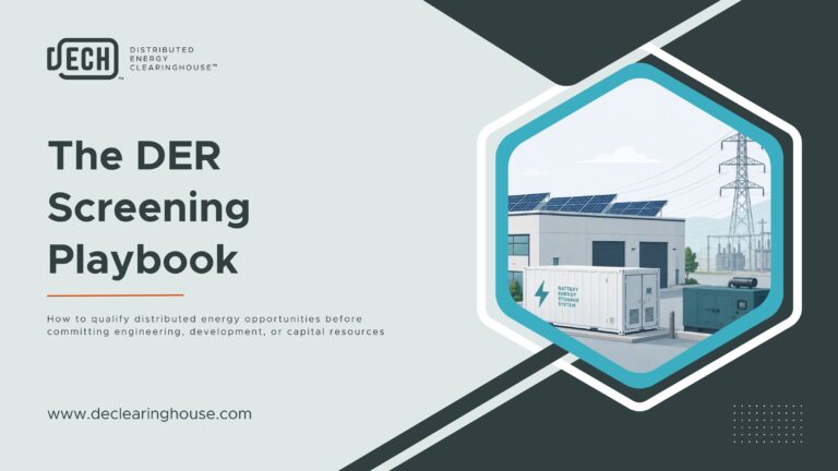 The DER Screening Playbook eBook - Distributed Energy Clearinghouse